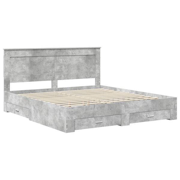 vidaXL Bed Frame with Drawer with Headboard Manual Engineered Wood
