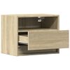 vidaXL Wall-mounted Bedside Cabinet with LED Lights Sonoma Oak
