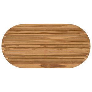 vidaXL Table Top 110 x 55 x 3.5 cm Oval Solid Teak Wood Natural