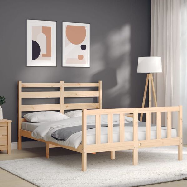 vidaXL Bed Frame without Mattress 140x200 cm Solid Wood Pine