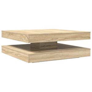 vidaXL Coffee Table 360-Degree Rotatable Sonoma Oak 90x90x34.5 cm