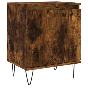vidaXL Bedside Cabinet Smoked Oak 40x30x50 cm Engineered Wood