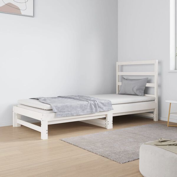 vidaXL Pull-out Day Bed without Mattress White 2x(90x190) cm