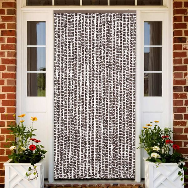 vidaXL Insect Curtain Brown and White 100x220 cm Chenille