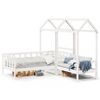 vidaXL Day Bed and Bench Set with Roof without Mattress White 80x200cm