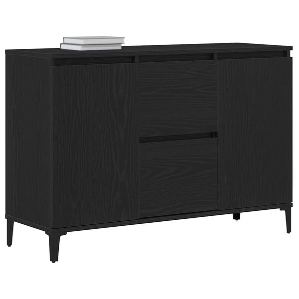 vidaXL Sideboard Black Oak 104 x 35 x 70 cm Engineered Wood