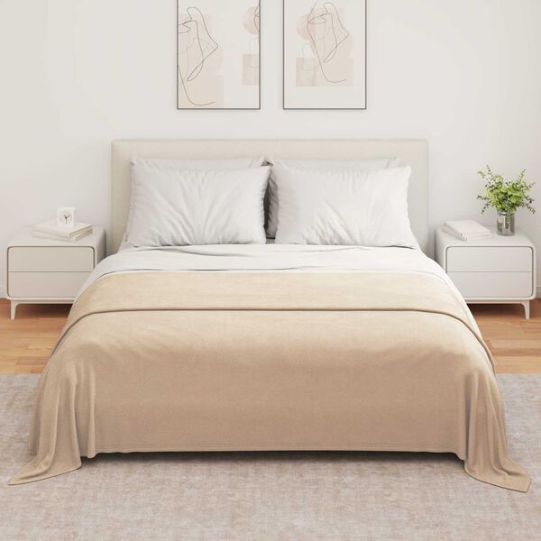 vidaXL Throw Blanket Camel 280 x 210 cm Fleece