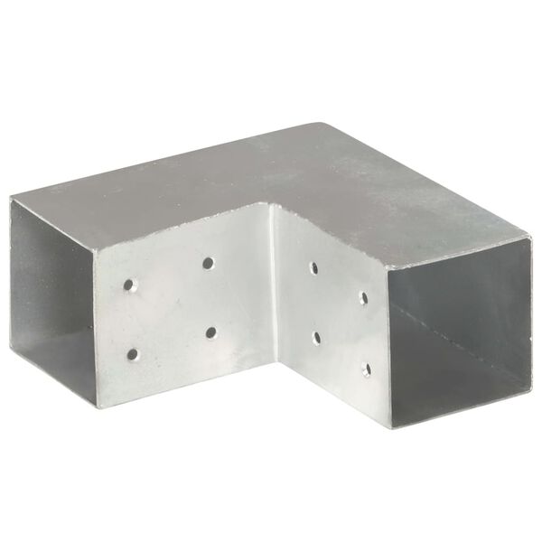 vidaXL Post Connector L Shape Galvanised Metal 81x81 mm
