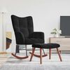 vidaXL Rocking Chair with Footstool 2 pcs Black Velvet