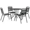 vidaXL Stackable Garden Chair Set 5 pcs Anthracite Powder-coated Steel