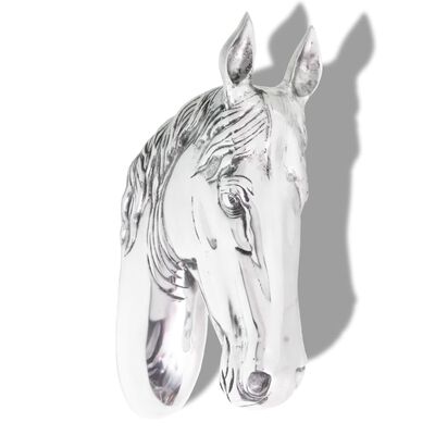 vidaXL Horse Head Decoration Wall-Mounted Aluminium Silver