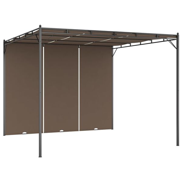 vidaXL Garden Gazebo with Side Curtain 3x3x2.25 m Taupe