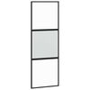 vidaXL Sliding Door Black 76x205 cm Tempered Glass and Aluminium