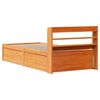 vidaXL Bed Frame with Headboard Wax Brown 100x200 cm Solid Wood Pine