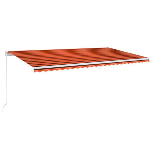 vidaXL Manual Retractable Awning 600x350 cm Orange and Brown