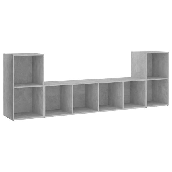 vidaXL 3 Piece TV Cabinet Set Concrete Grey Engineered Wood