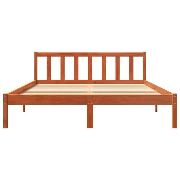 vidaXL Bed Frame without Mattress Wax Brown 160x200 cm Solid Wood Pine