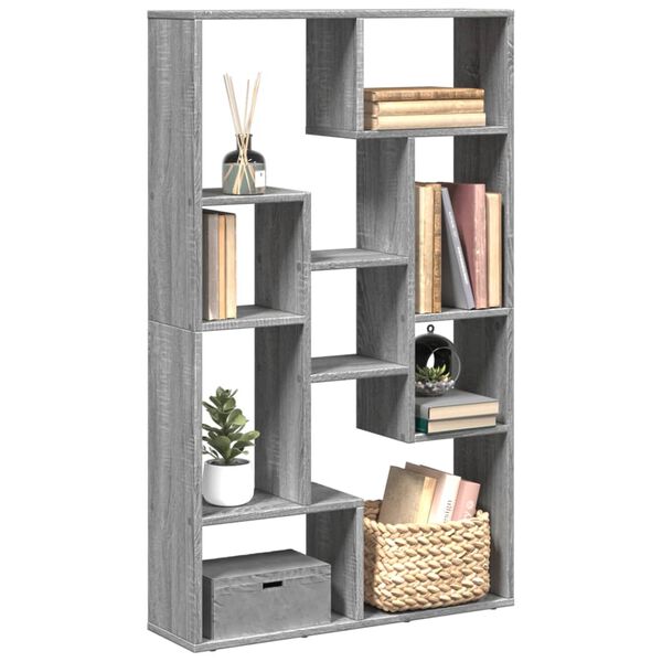vidaXL Bookcase Grey Sonoma 72x20x120.5 cm Engineered Wood