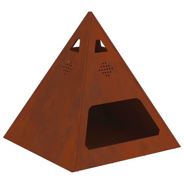 vidaXL Fire Pit Brown 50 x 50 x 51 cm Weathering Steel