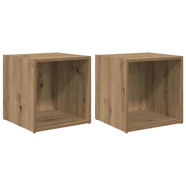 vidaXL TV Cabinet Set Wall-mounted 2 pcs Artisan Oak 37 x 35 x 37.5 cm