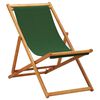 vidaXL Folding Chair Eucalyptus Wood and Fabric Green