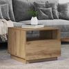 vidaXL Coffee Table with LED Lights Artisan Oak 50x49x40 cm