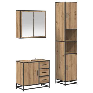 vidaXL Bathroom Furniture Set 3 pcs Artisan Oak Engineered Wood