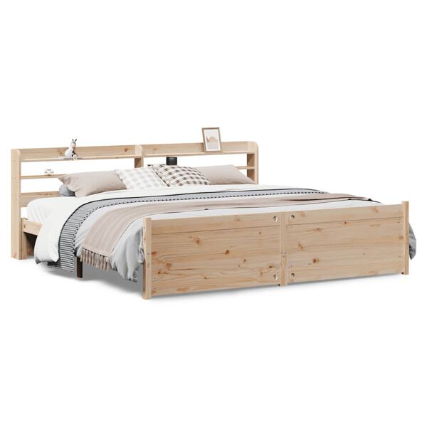 vidaXL Bed Frame with Headboard without Mattress 180x200 cm Super King