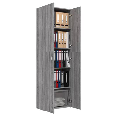 vidaXL Office Cabinet Grey Sonoma 60x32x190 cm Engineered Wood