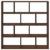 vidaXL Wall Cube Shelf 12 Compartments Brown Oak Engineered Wood