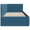 vidaXL Corner Bed Frame with Headboard Blue 90 cm x 200 cm Velvet