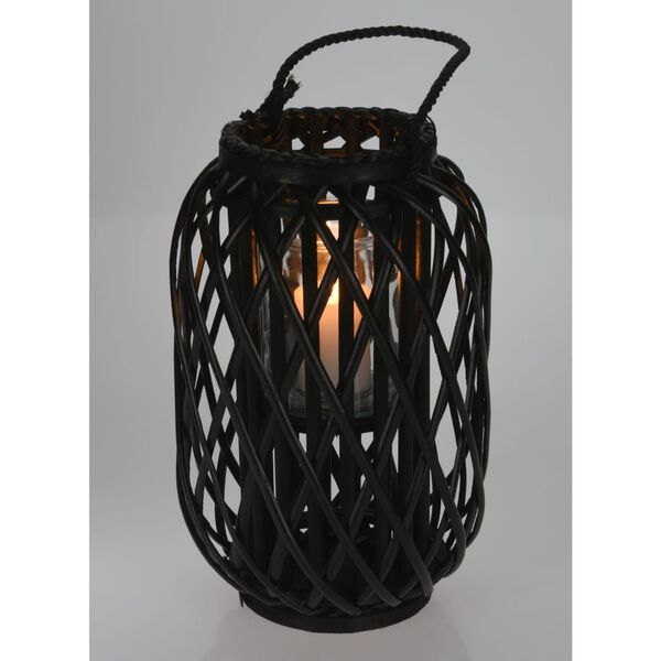 H&S Collection Lantern Reed 40x26 cm Black