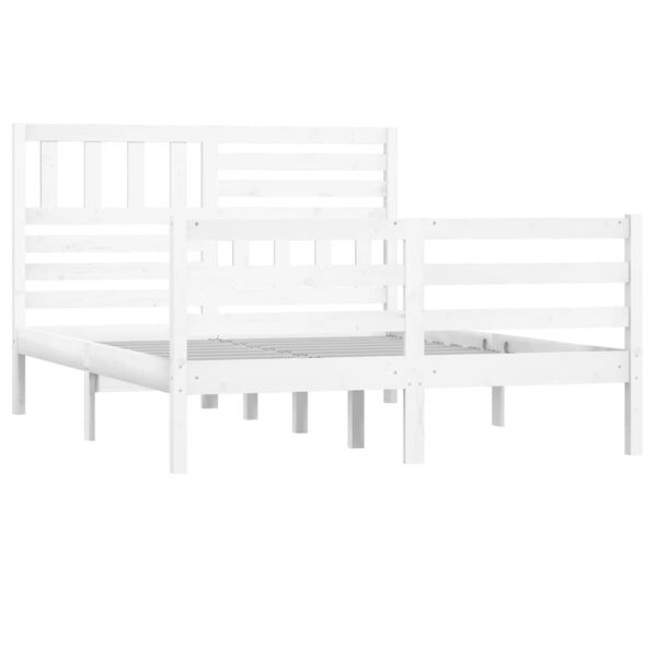 vidaXL Bed Frame without Mattress White 120x190 cm Small Double Solid Wood