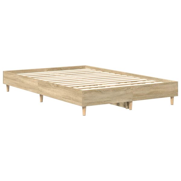 vidaXL Bed Frame No Mattress Sonoma Oak 140x190 cm Engineered Wood