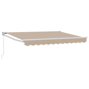 vidaXL Manual Retractable Awning Beige 2.5 x 2 m