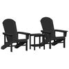 vidaXL Garden Chair 3 pcs Black Polyethylene