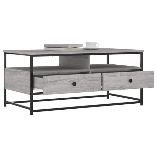 vidaXL Coffee Table Grey Sonoma 100x51x45 cm Engineered Wood
