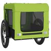 vidaXL Pet Bike Trailer Green and Black Oxford Fabric and Iron