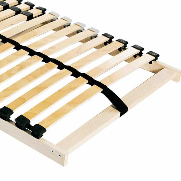 vidaXL Slatted Bed Base Brown 140 x 190 cm Solid Beech Wood