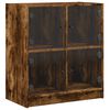 vidaXL Side Cabinet with Glass Doors Smoked Oak 68x37x75.5 cm