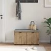 vidaXL Hall Bench with Cushion with Door Artisan Oak 80 x 46 x 46 cm