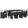 vidaXL Garden Dining Set 9 pcs Black Poly Rattan