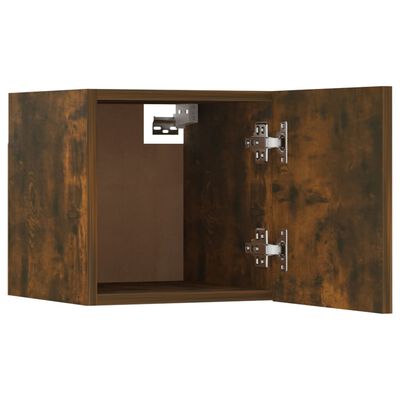 vidaXL Wall Mounted TV Cabinet 4 pcs Smoked Oak 30.5x30x30 cm