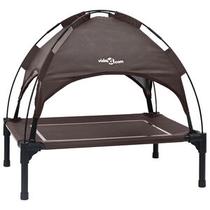 vidaXL Dog Bed Folding Manual Brown 63 x 49.5 x 60 cm Steel