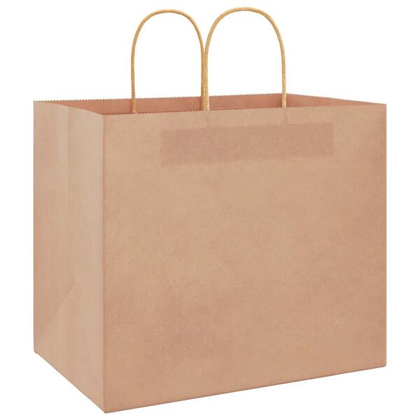 vidaXL Paper Bags 50 pcs with Handles Brown 32x22x28 cm