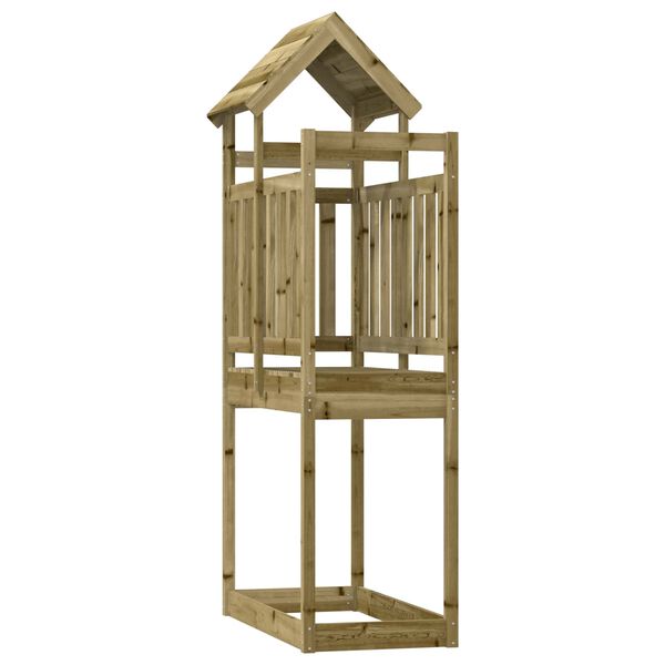 vidaXL Play Tower Brown 52.5 x 110.5 x 214 cm Solid Impregnated Wood