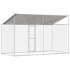 vidaXL Dog Cage with Roof Silver 400 x 200 x 258 cm Steel and PE