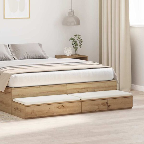 vidaXL Bed Drawers Artisan Oak 135 x 36.5 x 16.5 cm Engineered Wood