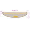 vidaXL Stair Mats 15 pcs 56x17x3 cm Cream Half Round