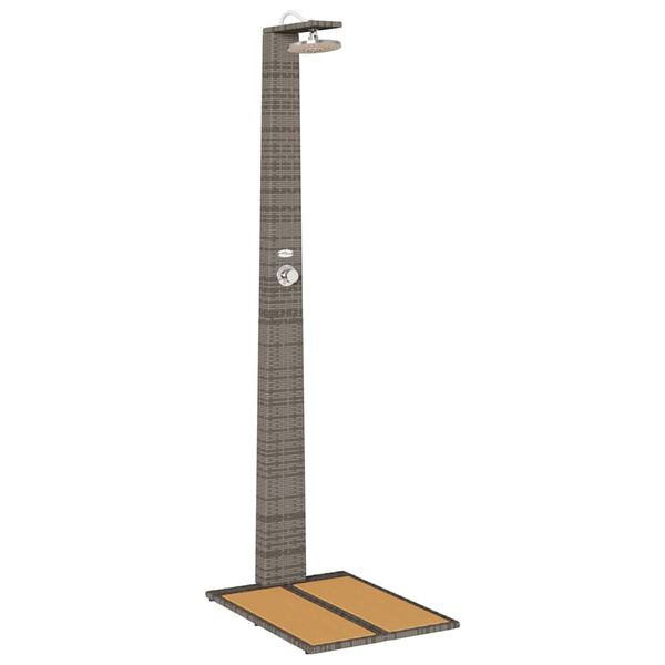 vidaXL Garden Shower Grey 60 x 80 x 214 cm Poly rattan